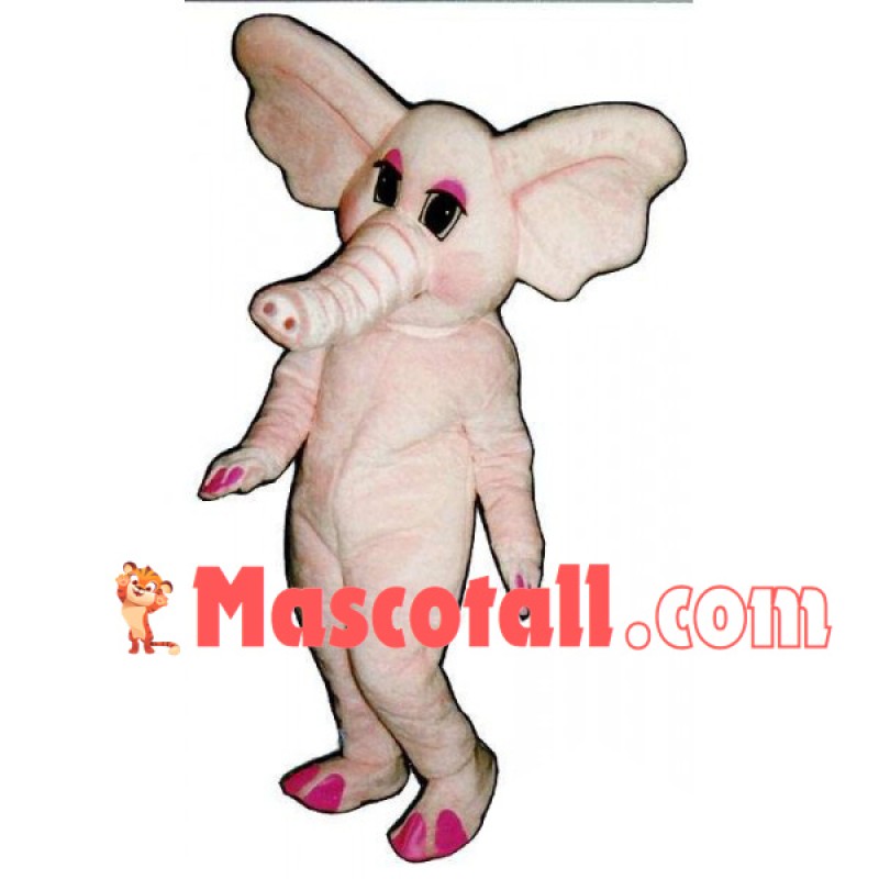 Elephant Lady With Pink Eyeshadow Mascot Costume