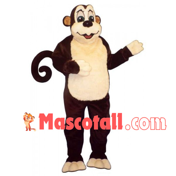 Nervous Curly Tail Monkey Mascot Costume