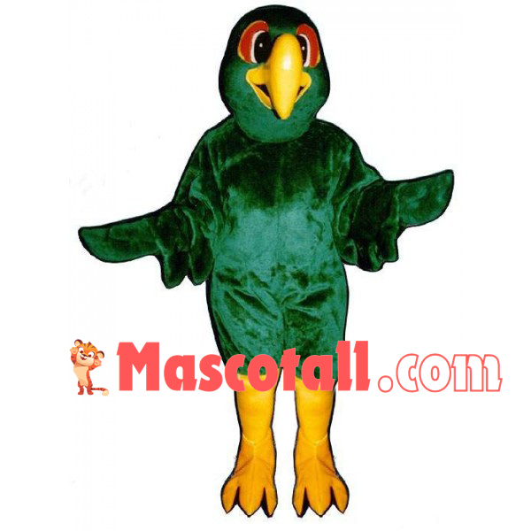 Soft Green Bird With Big Eyes Mascot Costume
