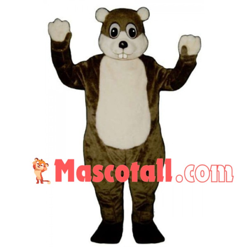Lovely Cute Brown & White Beaver Mascot Costume
