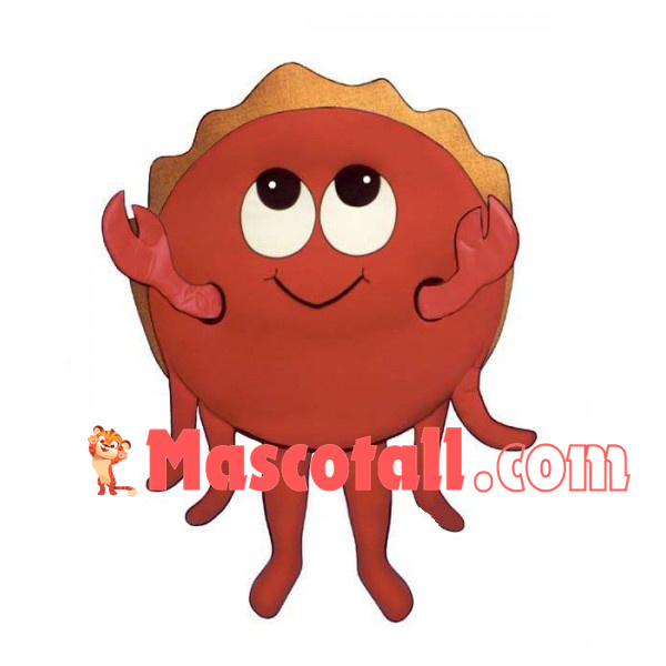 Red Crab With Round Body Mascot Costume