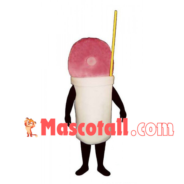Cup of Icy Strawberry Smoothie Mascot Costume