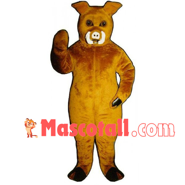 Brown Domestic Pig Mascot Costume