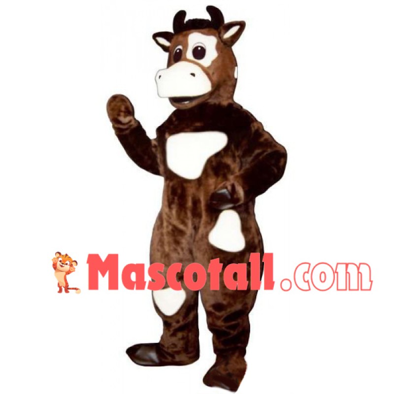Adult Style Brown Cow Mascot Costume