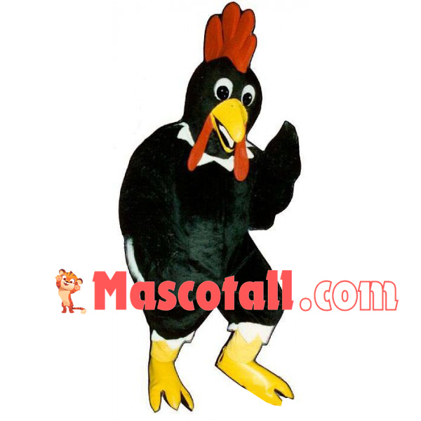 Flapping Black Rooster Mascot Costume