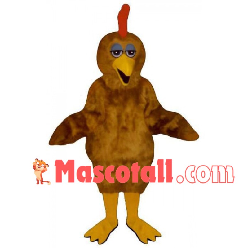 Crowing Brown Plush Chicken Mascot Costume