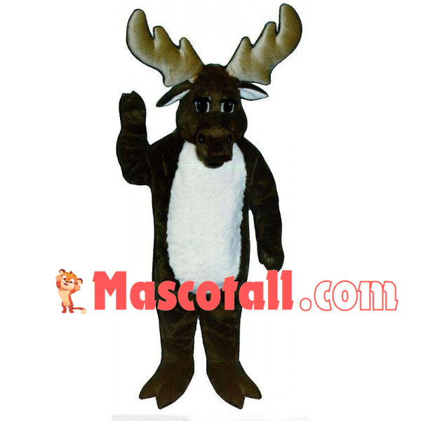 Mild Moose With Strong Horns Mascot Costume