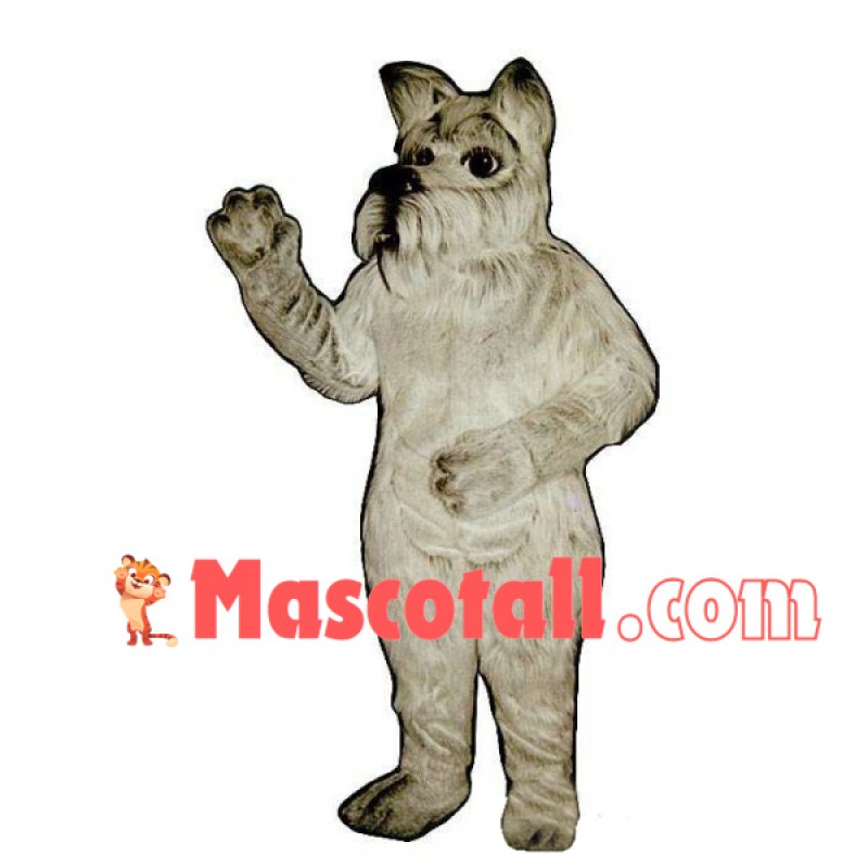 Adult Gray Dog Mascot Costume Long Wool