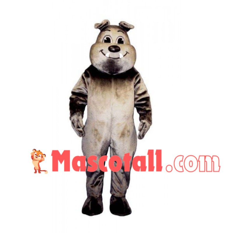 Content Gray Bulldog Mascot Costume