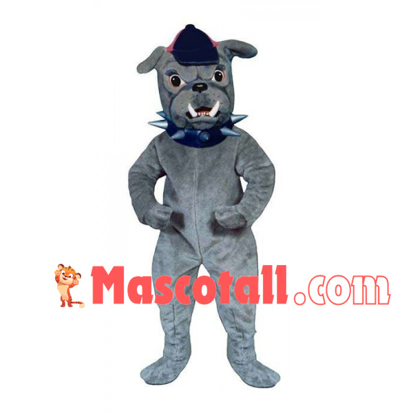 Ferocious Bulldog Wearing Collar Mascot Costume