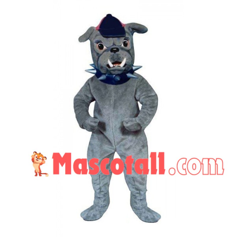Ferocious Bulldog Wearing Collar Mascot Costume