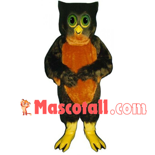 Innocent Green Eyed Owl Mascot Costume