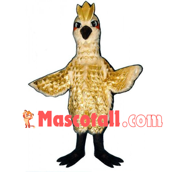 Crown Bird With Golden Feathers Mascot Costume