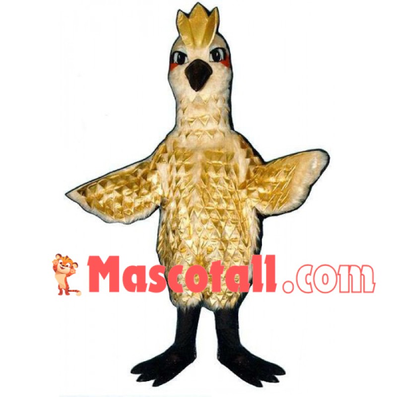 Crown Bird With Golden Feathers Mascot Costume