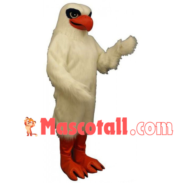 Pure White Hairy Eagle Mascot Costume
