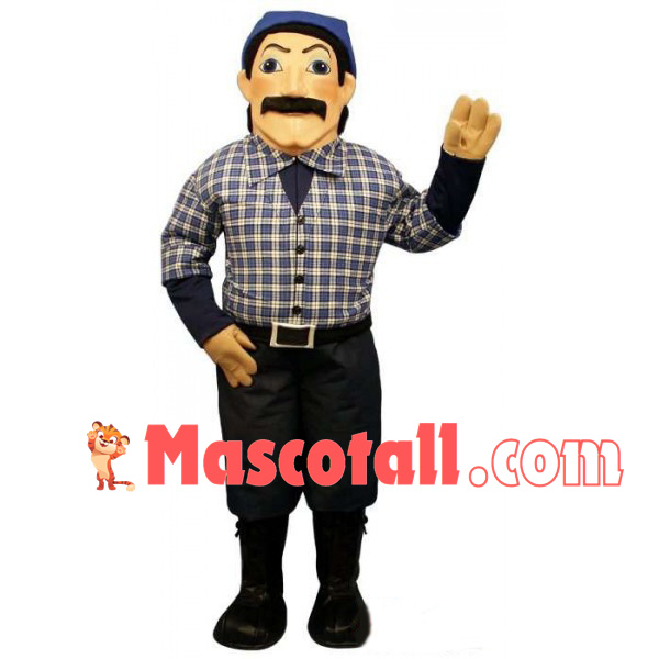 Experienced Mustache Waitress Mascot Costume