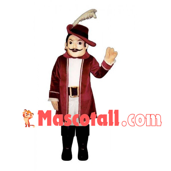 Sheriff Wearing Feather Hat Mascot Costume