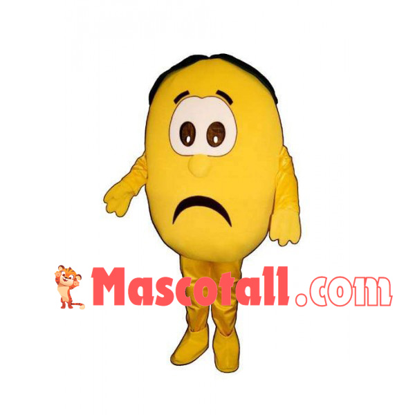Lemon With Unhappy Expression Mascot Costume