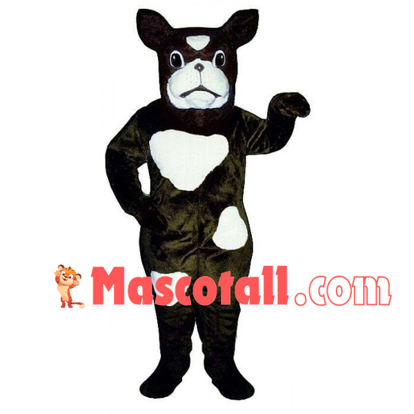Black Dog With Patches Mascot Costume