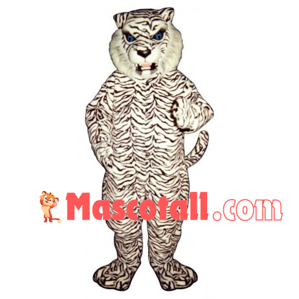 Forceful White Tiger Mascot Adult Costume