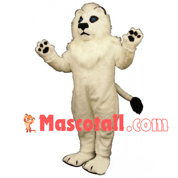 Pure White Lion Mascot Plush Costume