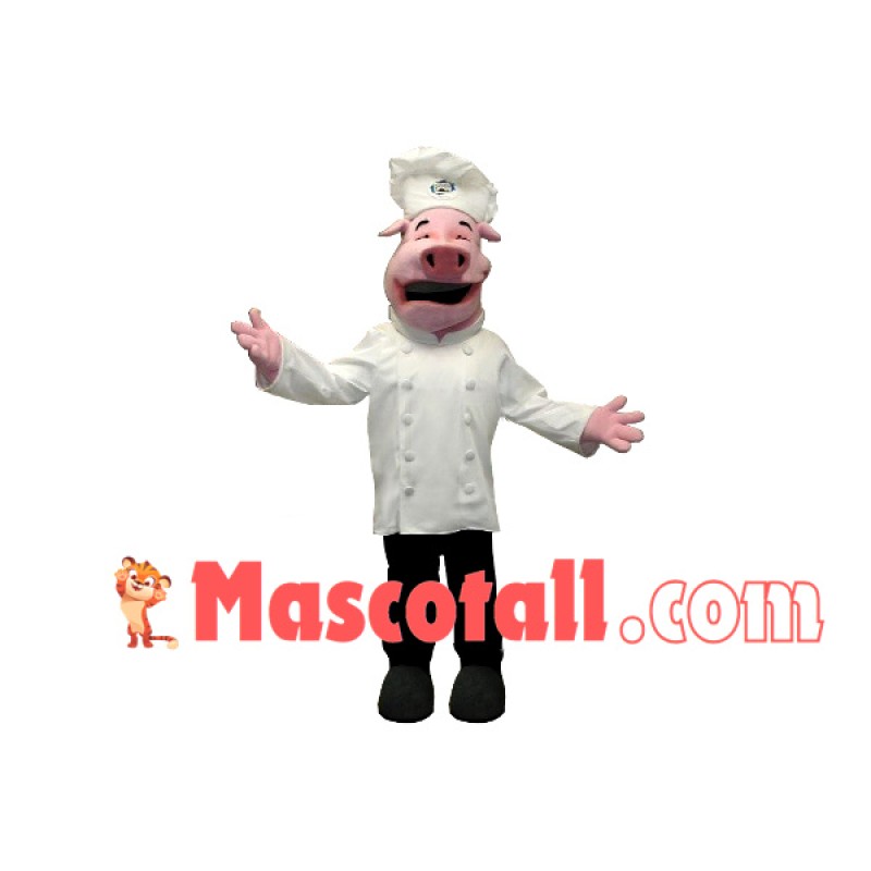 Laughing Pig Pastry Chef Mascot Costume