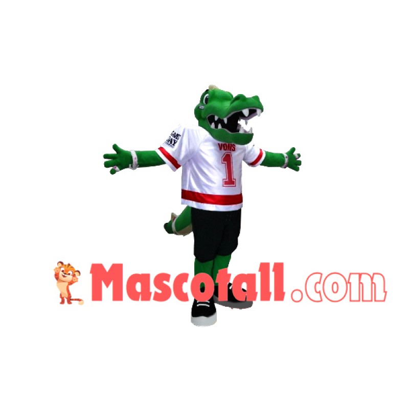 Rugby Player Alligator Mascot Costume