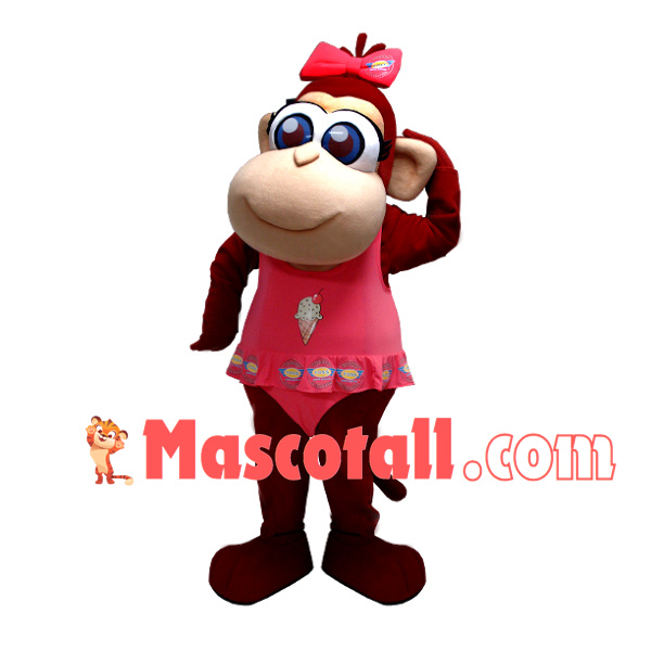 Female Monkey In Pink Swimsuit Mascot Costume