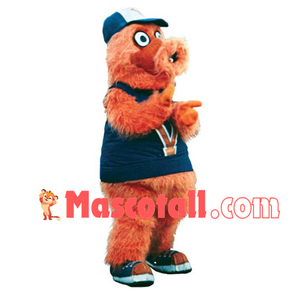 Long Wool Orange Monster Sport Mascot Costume