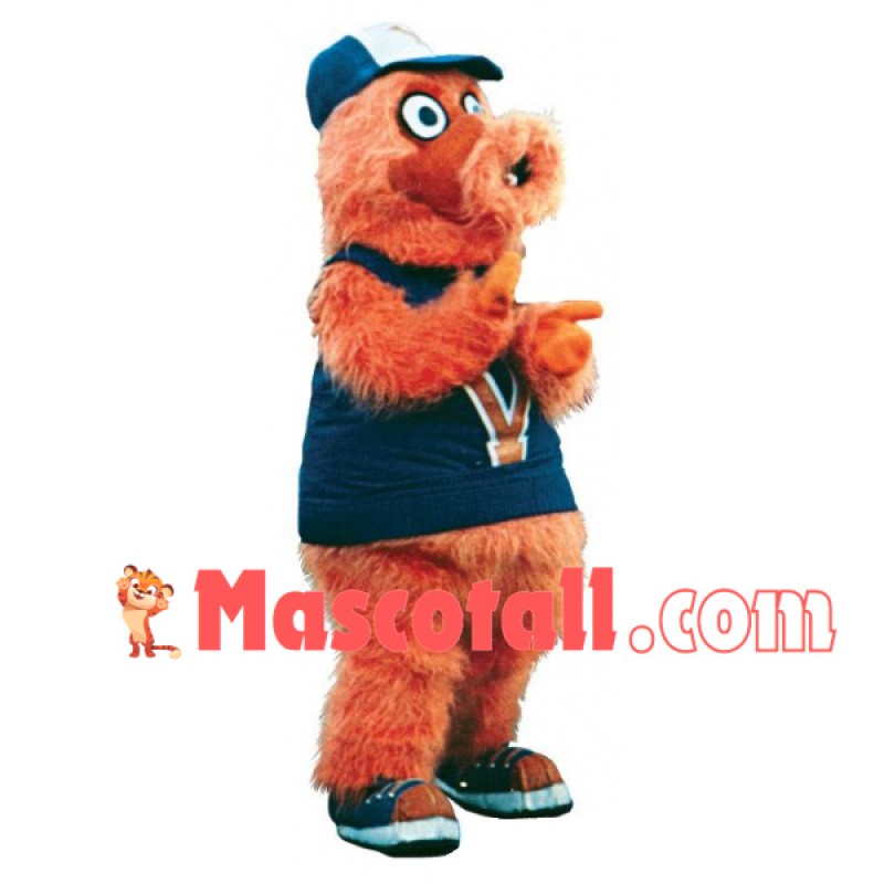 Long Wool Orange Monster Sport Mascot Costume