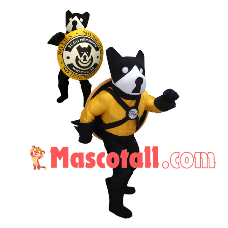 Watchdog With Shield Mascot Costume