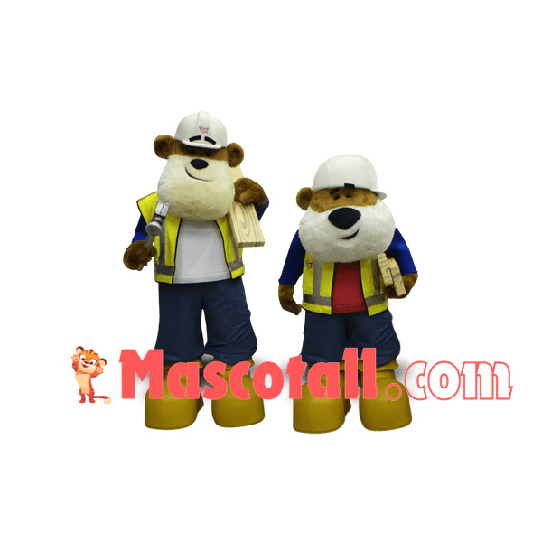 Pair of Lumberjack Bear Partners Mascot Costume