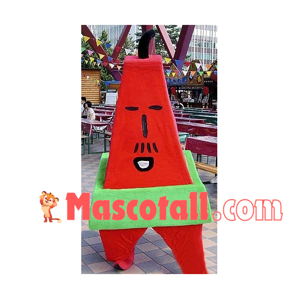 Red Tower Building Block Mascot Costume