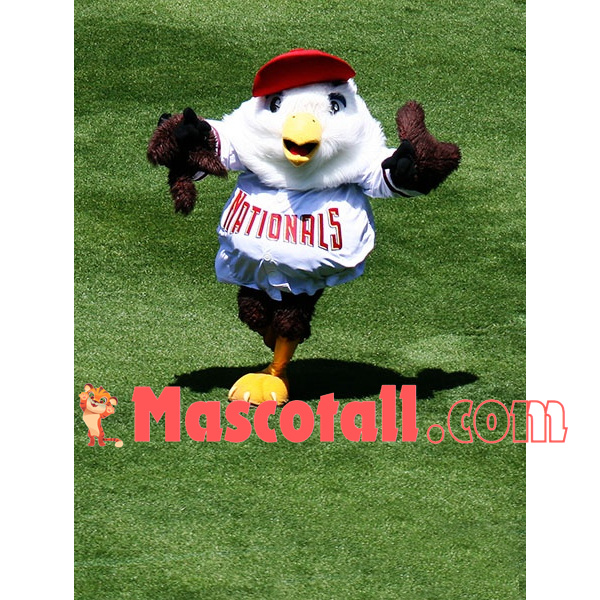 Running White Shaggy Chick Mascot Costume