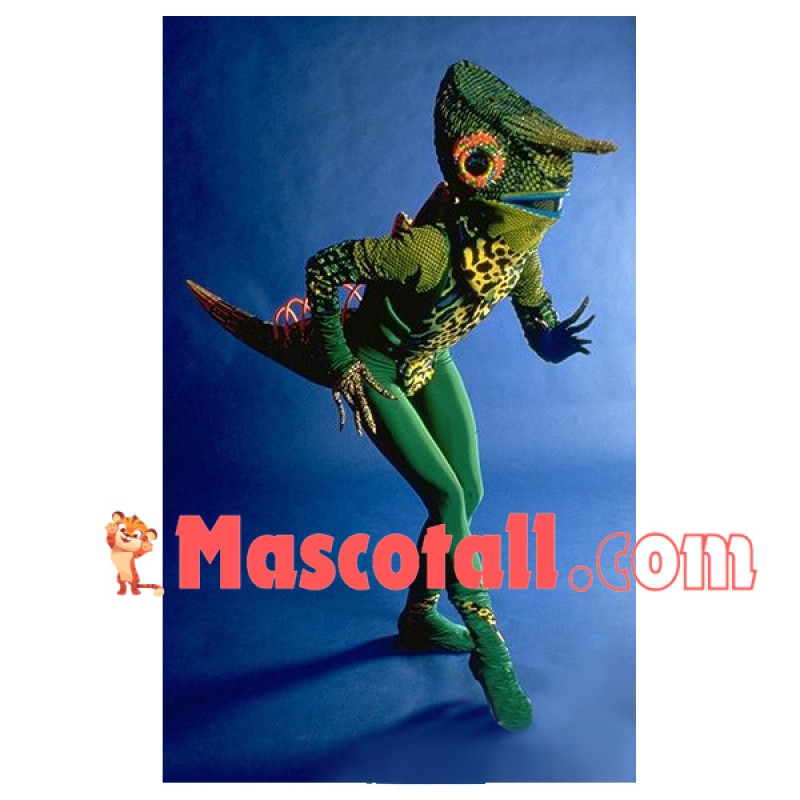 Agile Green Lizardman Mascot Costume