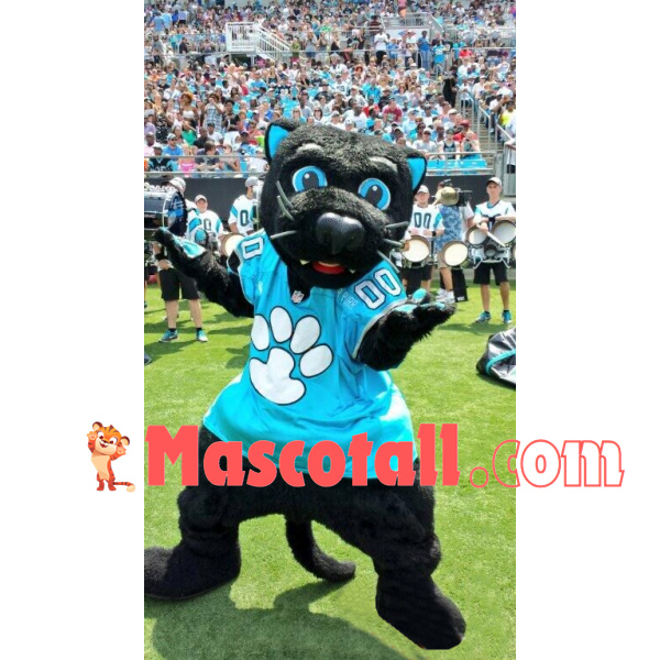 Plush Panther Wearing Print Shirt Mascot Costume