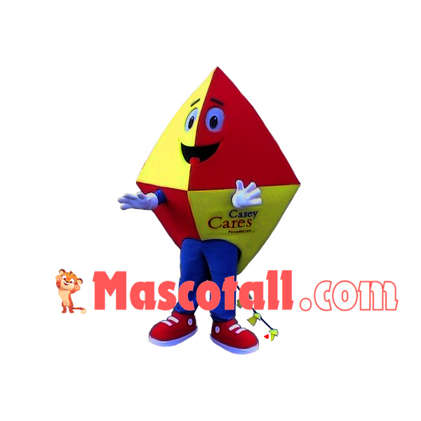 Cartoon Yellow & Red Kite Mascot Costume