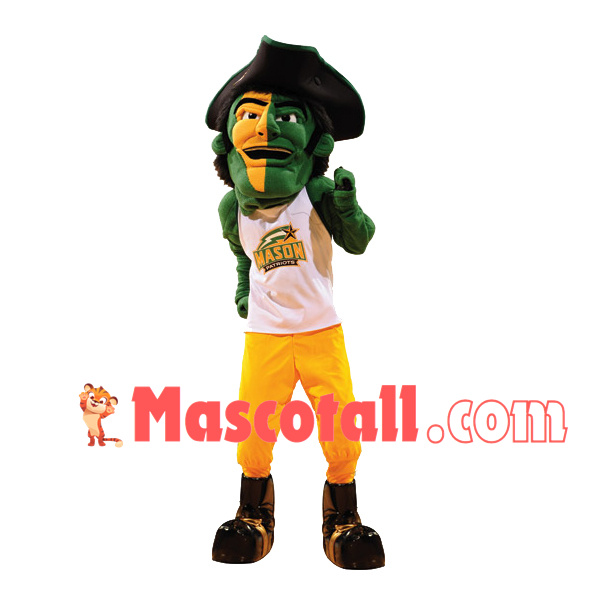 Strong Man With Half Yellow Face Mascot Costume