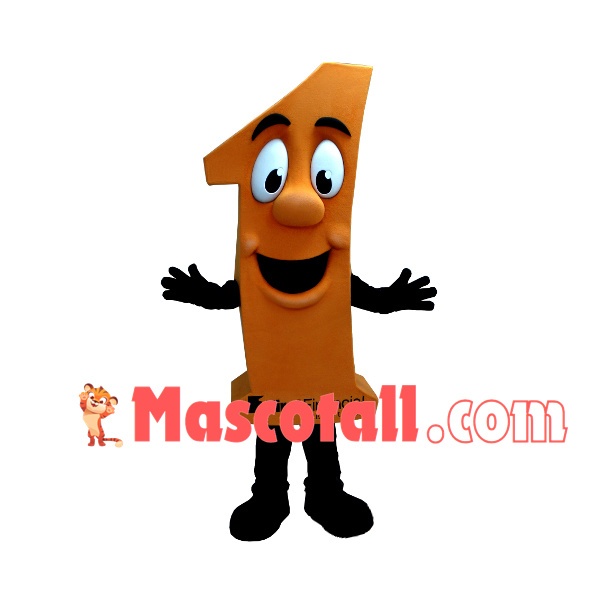 Cartoon Orange Number One Model Mascot Costume