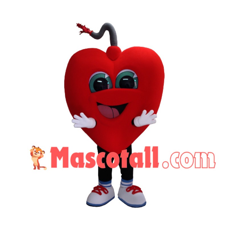 Lead Ignited Heart-shaped Bomb Mascot Costume