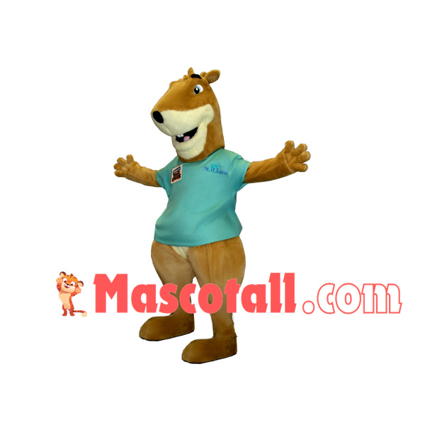 Stout The Kangaroo With Shirt Mascot Costume