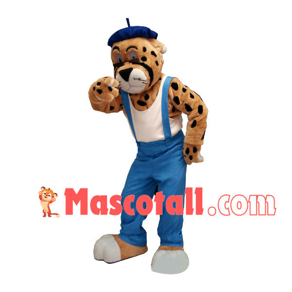 Gossiping Tiger In Old Man Vest Mascot Costume