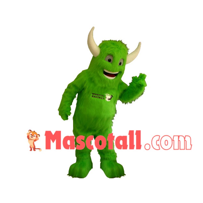 Customized Green Long Wool Monster Mascot Costume