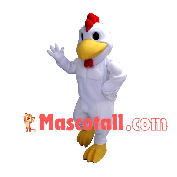 Full Body White Muscle Chicken Mascot Costume
