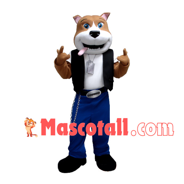 Cool Rock Dog In Chain Pants Mascot Costume