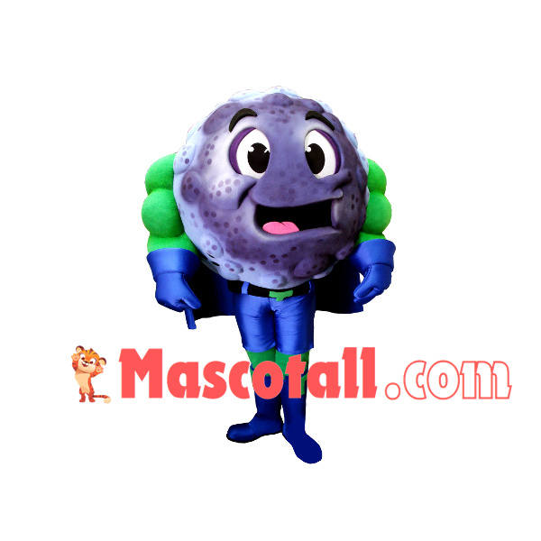 Funny Cartoon Purple Cell Guard Mascot Costume