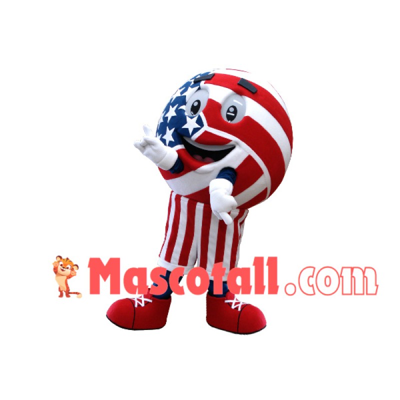 Pillow Doll With American Flag Print Mascot Costume