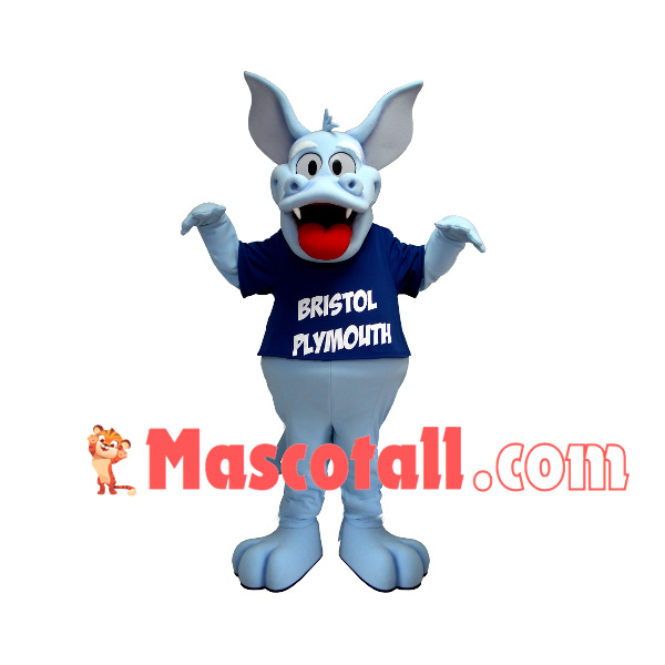 Playful Light Blue Sports Dragon Mascot Costume