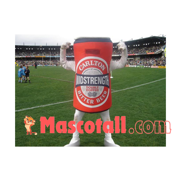Red Beer Can of The University Mascot Costume