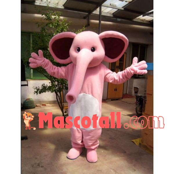 Outdoor Lovely Pink Elephant Mascot Costume